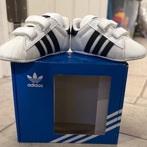 Adidas Kids White and Black Sneakers